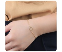 Gold Plated Geometric Silver Bracelet BRS-211-GP